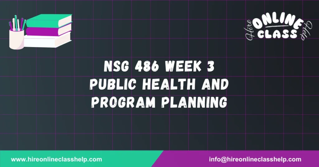 NSG 486 Week 3 Public Health and Program Planning