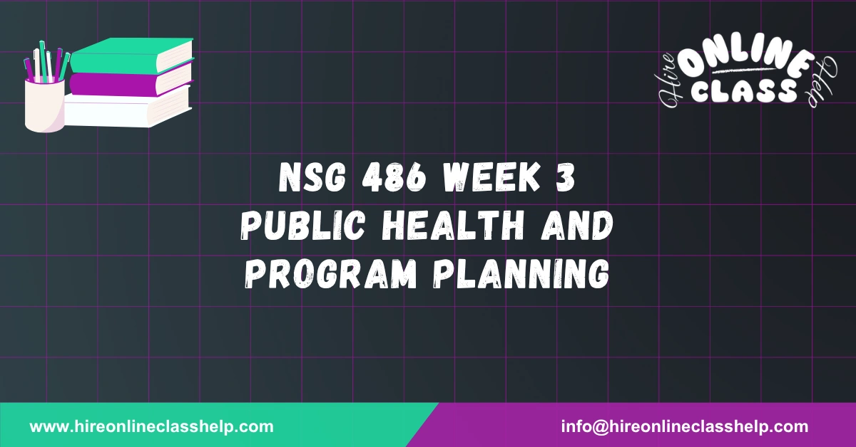NSG 486 Week 3 Public Health and Program Planning