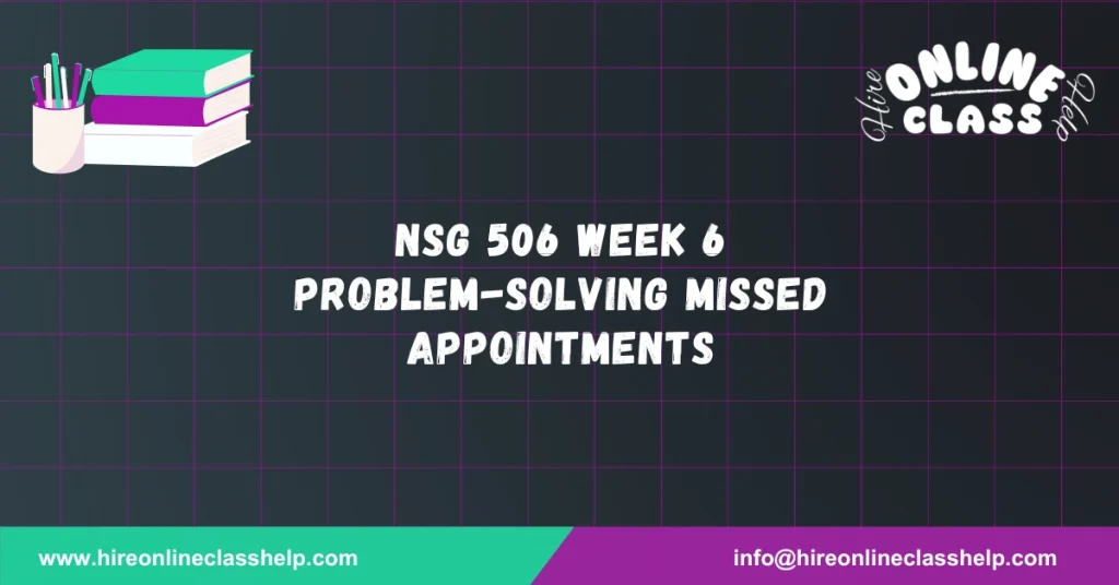 NSG 506 Week 6 Problem-Solving Missed Appointments