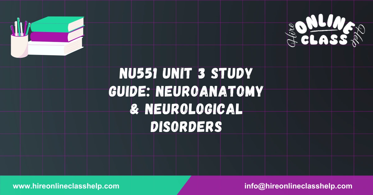 NU551 Unit 3 Study Guide: Neuroanatomy & Neurological Disorders