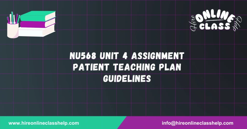 NU568 Unit 4 Assignment Patient Teaching Plan Guidelines