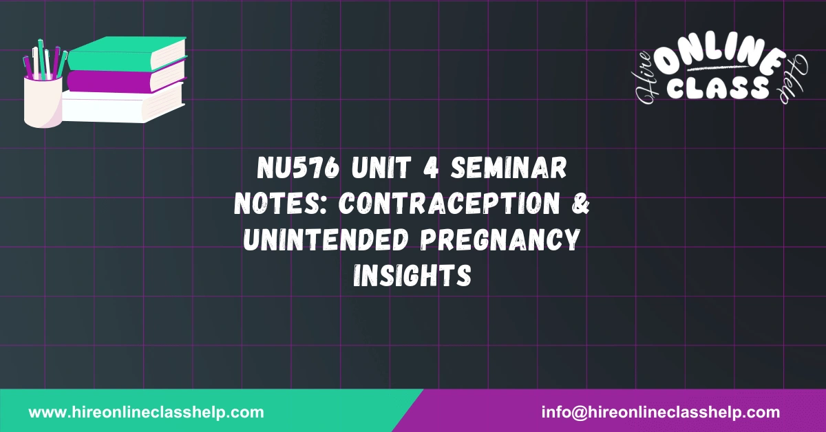 NU576 Unit 4 Seminar Notes: Contraception & Unintended Pregnancy Insights