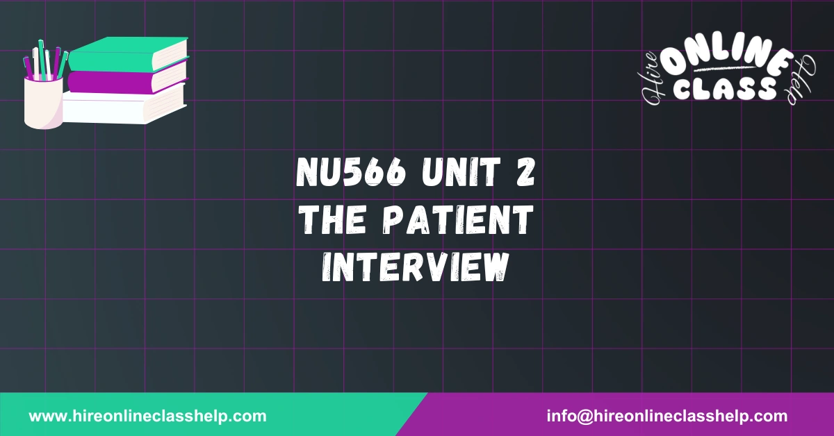 NU566 Unit 2 The Patient Interview