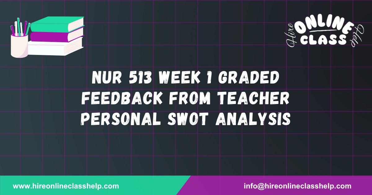 NUR 513 Week 1 Graded Feedback from teacher Personal SWOT Analysis