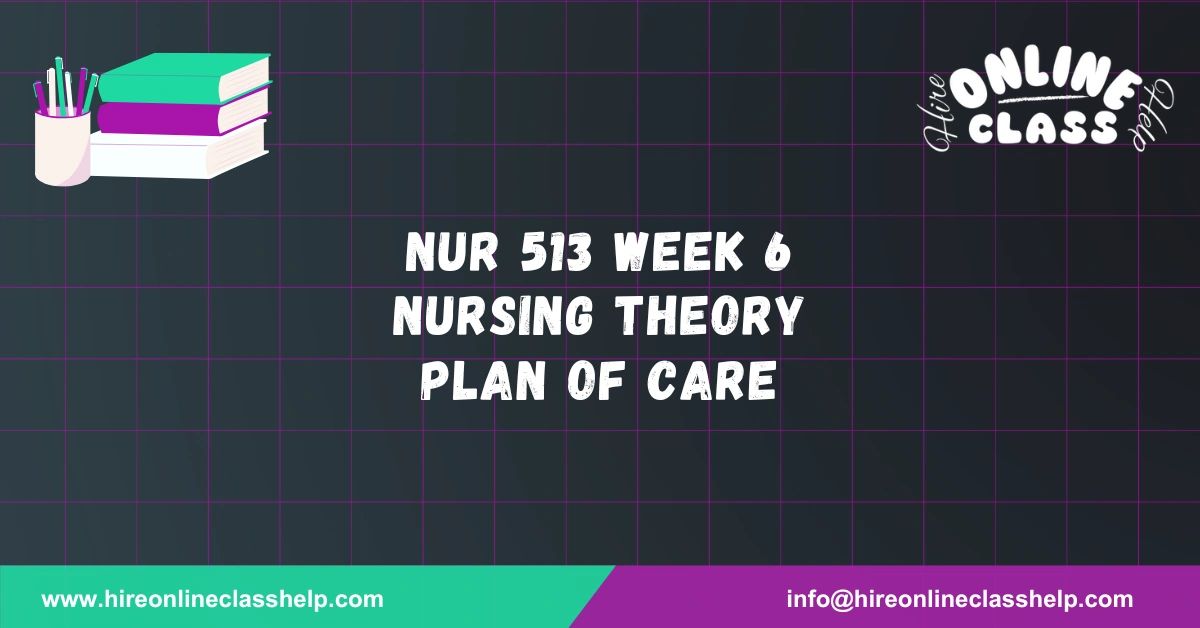 NUR 513 Week 6 Nursing Theory Plan of Care