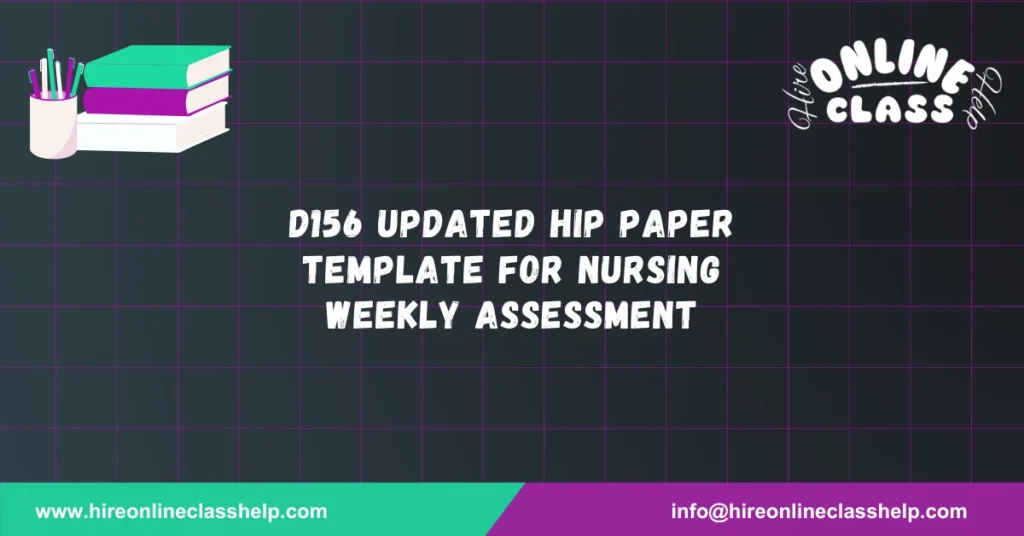 D156 Updated HIP Paper Template for Nursing Weekly Assessment